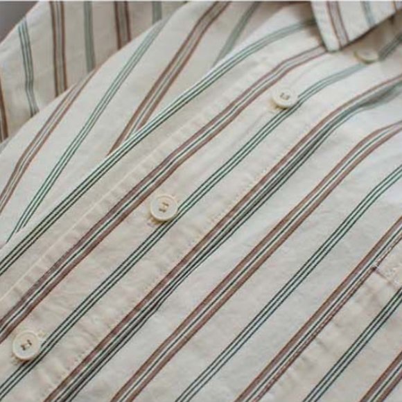 LENINA Kara Loose Pin Stripe Shirt_Beige - Picture 5 of 7